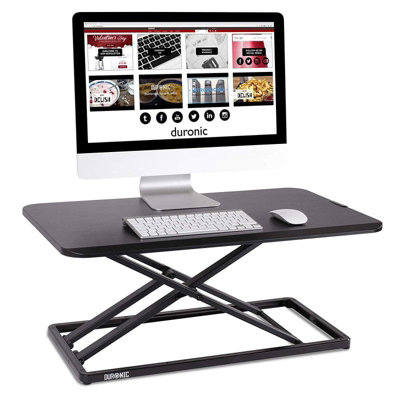 Duronic Dm05D20 Sit-Stand Desk WorkstationDesk ConvertorManually Height Adjustable 5-41Cm74X45Cm PlatformBlack from B&Q