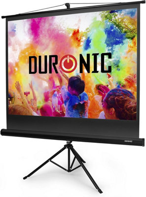 Duronic Tripod Projector Screen Tps86 86 Inch Standing Portable Movie Video Screen 4:3 For School Office Home Cinema With Stand from B&Q