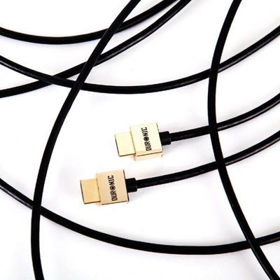 Duronic Hdmi Cable Hdc02 /2 2 Metre 2160P 4K Ultra-Speed Ethernet Lead 24K Gold Plated Male Connectors For Ps5 Xbox PcBlack from B&Q
