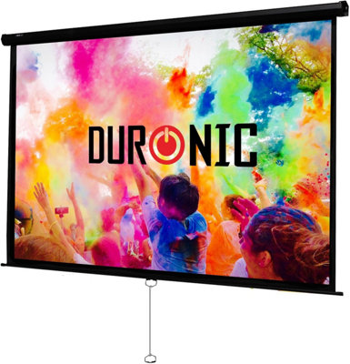Duronic Projector Screen Mps100 /169 Bk 100 Inch Pull Down Movie Screen 16:9 Ratio Theatre Cinema Screen For Home Office Class from B&Q