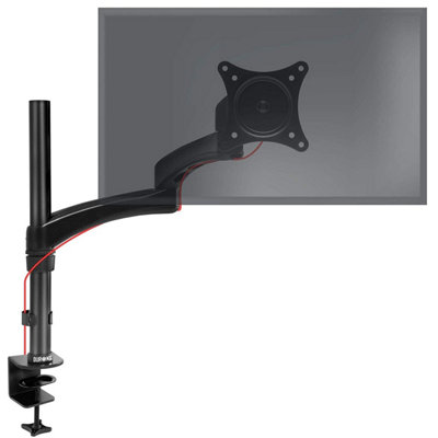 Duronic Dm451X3 1-Screen Monitor Arm With Desk Clamp And Vesa BracketAdjustable Height Tilt Swivel8Kg15-27Black from B&Q