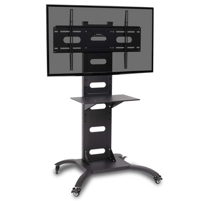 B&Q -  Tvs4T1 Tv Stand And Tilting Monitor BracketWheeled Trolley Mount With Vesa 700X400 For Flat Screen Television 37-70"