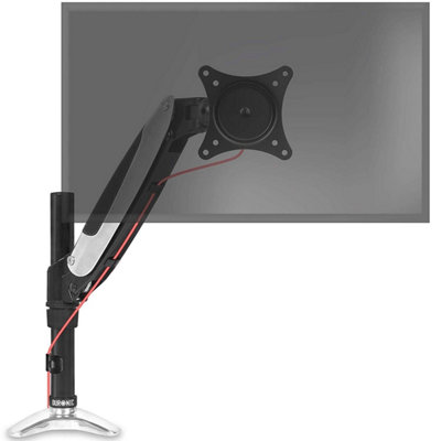 Duronic Dm651X1 1-Screen Monitor Gas-Powered Arm With Full Range MovementDesk Clamp And Vesa Bracket8Kg15-27Black from B&Q