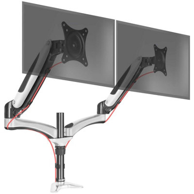 Duronic Dm652 2-Screen Monitor Gas-Powered Arm With Full Range MovementDesk Clamp And Vesa Brackets8Kg15-27Black from B&Q