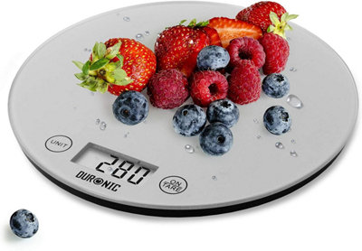 Duronic Ks1055 Digital Kitchen Scale5KgGlass Platform With Lcd Backlit DisplayTare Function1G PrecisionSilver from B&Q
