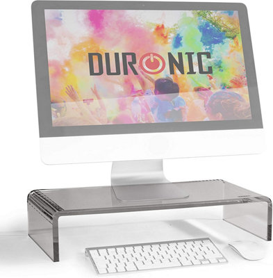 Duronic Dm054 Monitor Stand Riser 50X20CmLaptop And Screen Stand For Desktop30Kg CapacityAcrylicBlack from B&Q