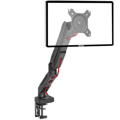 Duronic Dmdc5X1 1-Screen Monitor Gas-Powered Arm With Full Range MovementDesk Clamp And Vesa Bracket6.5Kg13-24Black from B&Q