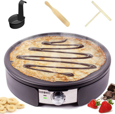 Duronic Crepe Maker Pm152 Electric Pancake Machine 37Cm Non Stick Removable Hot Plate With Utensils For Crepes Omelettes Pancakes from B&Q