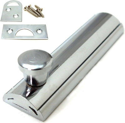 SISI UK Door Bolt 2.5 Inch/ 63mm Polished Chrome Flat Bolt Surface Door Latches Tower Bolt Sliding Lock Flat Slide Safety Door Barrel Bolt from B&Q