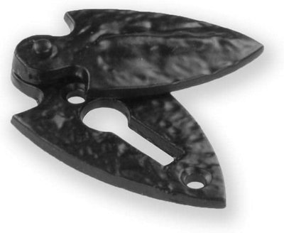 Sisi Uk Black Antique Cast Iron Escutcheon Plates Keyhole Cover Key Hole Door Lock Accessories (Covered Escutcheon)
