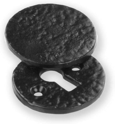 Sisi Uk Black Antique Cast Iron Escutcheon Plates Keyhole Cover Key Hole Door Lock Accessories (Round Covered Escutcheon)