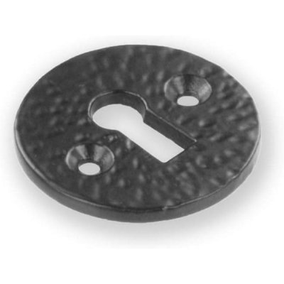 Sisi Uk Black Antique Cast Iron Escutcheon Plates Keyhole Cover Key Hole Door Lock Accessories (Round Escutcheon)