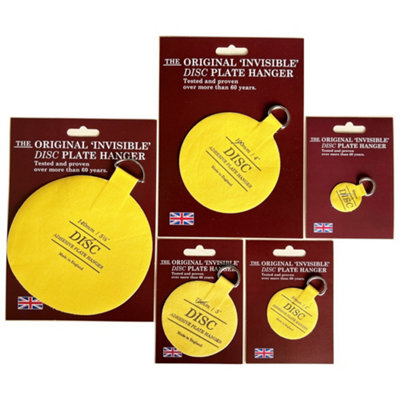 Sisi Uk Disc Plate Hanger For Walls- Invisible Plate Holder Picture Plate Hanging Wall Plate Holder Decoration 5 Pack (All Sizes Each One)