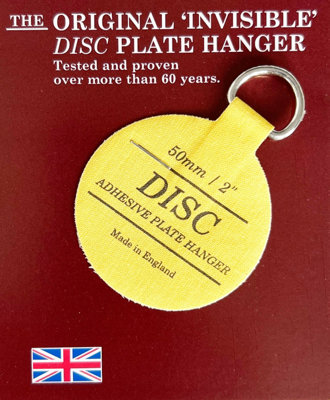 SISI UK Disc Plate Hanger For Walls Invisible Plate Holder 50mm Self Adhesive Stick On Hooks For Picture Plate Hanging Wall Decoration X 5 from B&Q