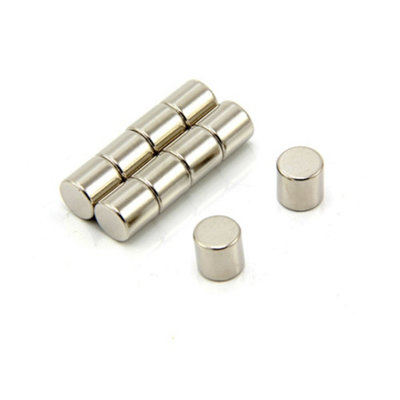 B&Q N42 Neodymium Magnet For Arts, Crafts, Model Making, Diy, Hobbies, Office, & Home - 8Mm Dia X 8Mm Thick - Pull 2.5Kg