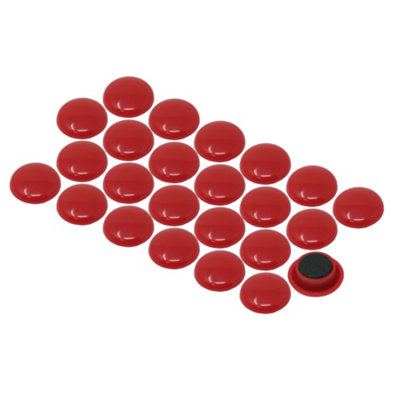 Small Red Planning Office Magnets For FridgeWhiteboardNoticeboardFiling CabinetPack Of 24 from B&Q