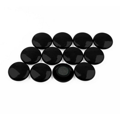 Medium Black Planning Office Magnets For FridgeWhiteboardNoticeboardFiling CabinetPack Of 12 from B&Q