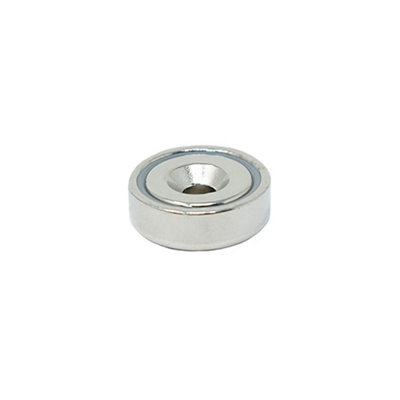  - N42 Neodymium Countersunk Pot Magnet 20mm Dia X 7mm Thick X 4mm Countersunk13.2Kg Pull