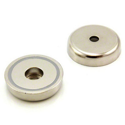 N42 Neodymium Pot Magnet For ArtsCraftsModel MakingHobbiesOffice & Home48mm Dia X 11.5mm Thick X 8mm C/bore86Kg Pull from B&Q