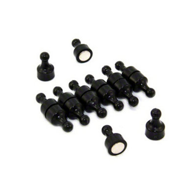 Black Skittle Magnet For FridgeOfficeWhiteboardNoticeboardFiling Cabinet12mm Dia X 21mm TallPack Of 12 from B&Q