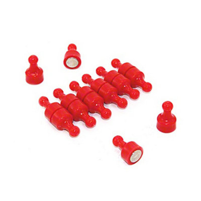 Red Skittle Magnet For FridgeOfficeWhiteboardNoticeboardFiling Cabinet12mm Dia X 21mm TallPack Of 12 from B&Q