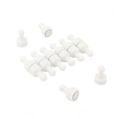 White Skittle Magnet For FridgeOfficeWhiteboardNoticeboardFiling Cabinet12mm Dia X 21mm TallPack Of 12 from B&Q