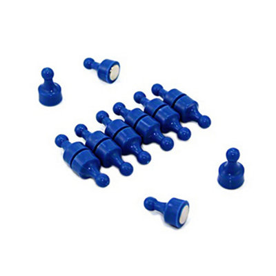 Blue Skittle Magnet For FridgeOfficeWhiteboardNoticeboardFiling Cabinet12mm Dia X 21mm TallPack Of 12 from B&Q
