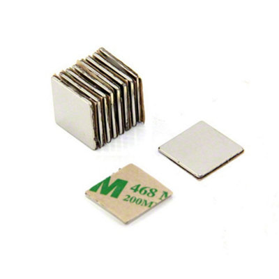 Adhesive N42 Neodymium Magnet For ArtsCraftsModel MakingHobbies15mm X 15mm X 1mm Thick1.2Kg PullSouth from B&Q
