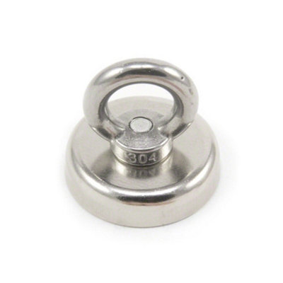 Neodymium Clamping Magnet With M8 Eyebolt For Magnet FishingHanging And Holding Items48mm Dia90Kg Pull from B&Q