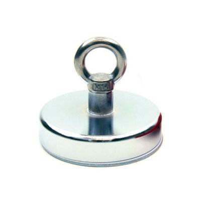 Ferrite Marine Recovery & River Fishing Magnet With Eyebolt For Magnet Fishing & Treasure Hunting125mm X 100mm130Kg Pull from B&Q