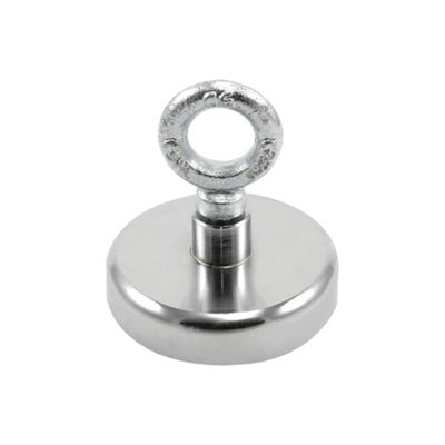 Ferrite Recovery Magnet With M10 Eyebolt For Magnet FishingRecoveryRetrieval & Treasure Hunting80mm X 70mm Tall60Kg Pull from B&Q