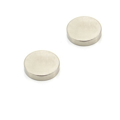 24mm Dia X 5mm Thick N42 Neodymium Magnet9.2Kg Pull (Pack Of 2) from B&Q