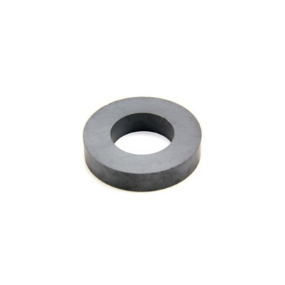 B&Q 74Mm O.d. X 40Mm I.d. X 15Mm Thick Y30bh Ferrite Ring Magnet - Pull 7Kg