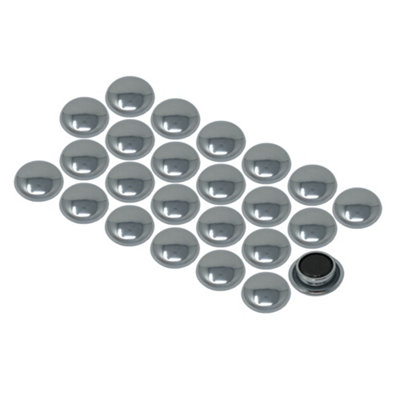 Small Silver Planning Office Magnets For FridgeWhiteboardNoticeboardFiling CabinetPack Of 24 from B&Q