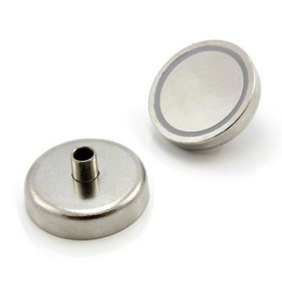 N42 Neodymium Pot Magnet For EngineeringManufacturingHanging & Holding Applications48mm X 24mm X M8 Thread95Kg Pull from B&Q