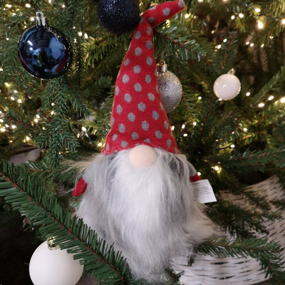 Samuel Alexander 34Cm Festive Gonk Cuddly Santa Indoor Christmas Plush Decoration In Polka Dot Hat from B&Q