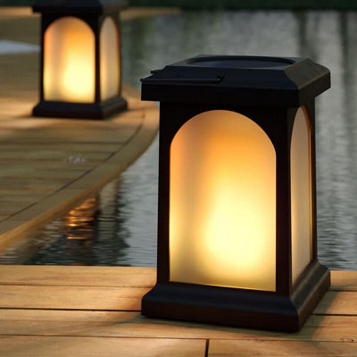 The Solar Centre Solarcentre Trueflame Crook Decorative Lantern from B&Q