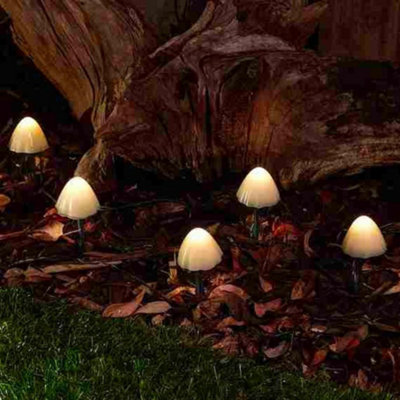 The Solar Centre Forest Solar Mushroom LightsSet Of 12 from B&Q