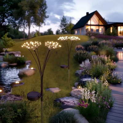 The Solar Centre Starburst Solar Stake Lights (Set Of 2) from B&Q