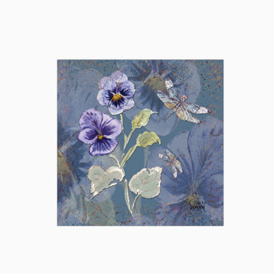 Claire Louise Powder Bloom Pansies Glass Kitchen Splashback from B&Q