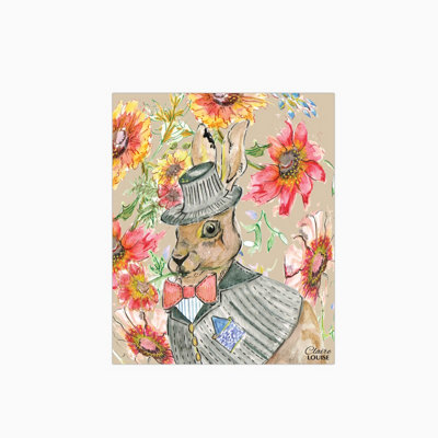 Claire Louise Cottage Floral Hare Glass Kitchen Splashback from B&Q