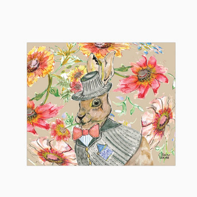 Claire Louise Cottage Floral Hare Glass Kitchen Splashback from B&Q