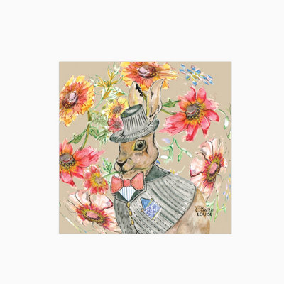 Claire Louise Cottage Floral Hare Glass Kitchen Splashback from B&Q