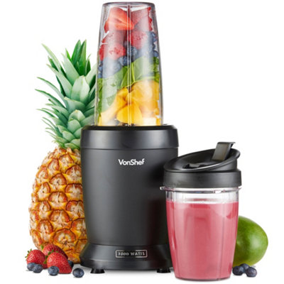 Vonshef Blender Smoothie MakerMini Blender For FruitVegetables And Crushing Ice1000WW/ 500Ml & 800Ml Portable CupsBlack from B&Q