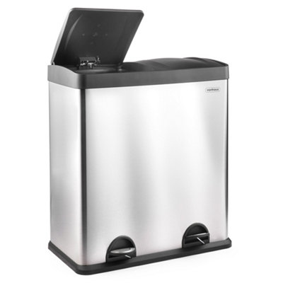 Vonhaus Double Compartment Pedal Recycling Bin - 60L - Image 9
