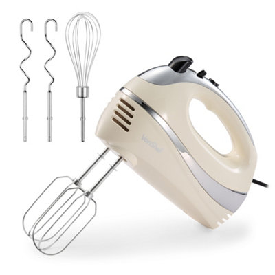 Vonshef Hand Mixer Electric Whisk300W2 Stainless Steel Beaters2 Dough Hooks & Balloon WhiskCream from B&Q