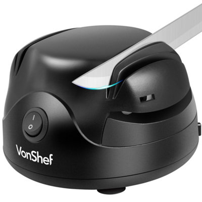 Vonshef Electric Blade Sharpener Scissor Sharpener With Screwdriver Groove 2 Grinding Wheels Auto-Retractable Cord & Non-Slip Feet from B&Q