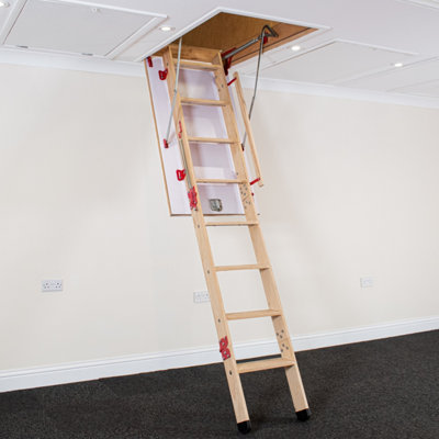 BPS Access Solutions 1380mm X 700mm Grand Wooden Loft Ladder from B&Q