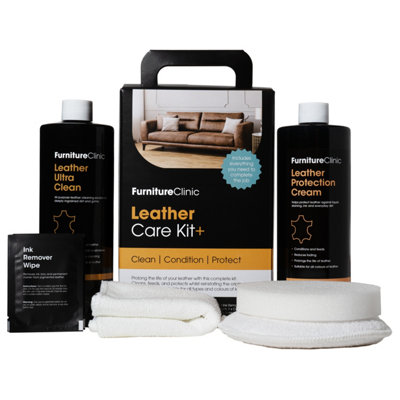 Furniture Clinic Complete Leather Care Kit Including Cleaner & Protection Cream from B&Q