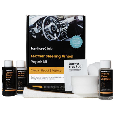  - Furniture Clinic Leather Steering Wheel Repair KitBlack